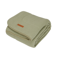 Little Dutch baby ledikantdeken 110x140 cm Pure & soft Pure Olive - thumbnail