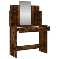 Kaptafel met spiegel 96x39x142 cm gerookt eikenkleurig - thumbnail