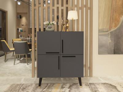 Commode MAQUERO 4 deuren antraciet Commode MAQUERO 4 deuren antraciet