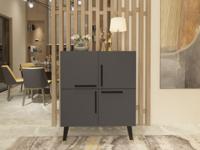 Commode MAQUERO 4 deuren antraciet - thumbnail