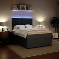 Boxspring met matras fluweel donkergrijs 160x200 cm - thumbnail