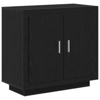 Dressoir Zwart 80 x 40 x 75 cm Bewerkt hout - thumbnail