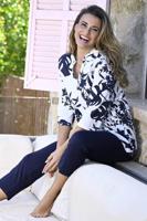 Nachtblauwe flora pyjama Ringella - thumbnail