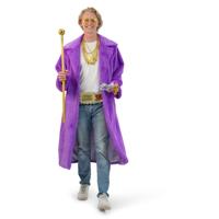 Paarse Fluffy Lange Jas Heren - thumbnail