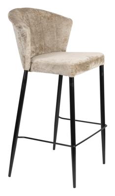 Dutchbone Barstoel 'Georgia' Chenille, kleur Beige (zithoogte 75cm)