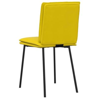 Eetkamerstoelen 6 st fluweel geel