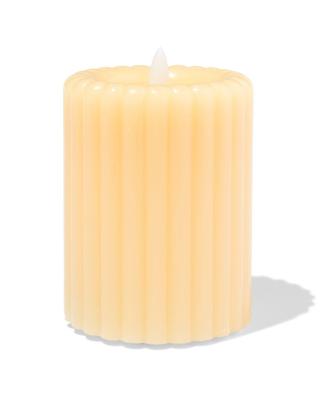 HEMA Led-kaars ⌀7.5x10cm ribbel lichtgeel (lichtgeel)