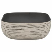 VidaXL Opzetwasbak rechthoekig 48x37,5x13,5 cm keramiek grijs en zwart - thumbnail