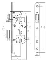 Insteekslot Yale Y60R-A40/N 6,75 x 2 x 23 cm Staal - thumbnail