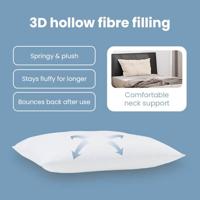 VidaXL Hoofdkussen met kussen wit katoen en polyester - thumbnail