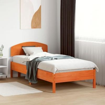 Hoofdbord 75 cm massief grenenhout wasbruin