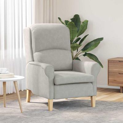 Fauteuil Lichtgrijs 76 x 94 x 102 cm Microfibre