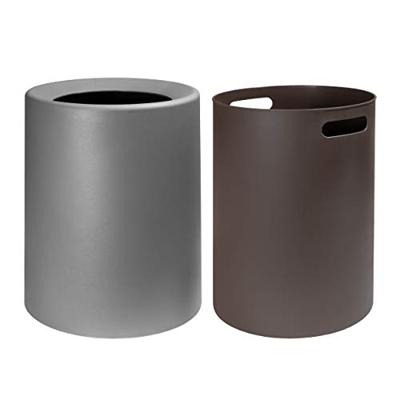 QUVIO Prullenbak plastic met binnenemmer - 12 L - Donker grijs