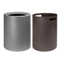 QUVIO Prullenbak plastic met binnenemmer - 12 L - Donker grijs - thumbnail