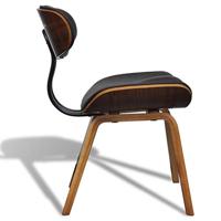 Eetkamerstoelen 2 st gebogen hout en kunstleer - thumbnail
