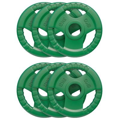 Voordeelbundel 30 kg (6 x 5 kg) Olympische Halterschijven Gripper Gietijzer - 50/51 mm Voordeelbundel 30 kg (6 x 5 kg) Olympische Halterschijven Gripper Gietijzer - 50/51 mm