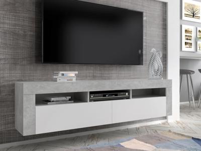 Tv-meubel MORATO 2 deuren wit/beton Tv-meubel MORATO 2 deuren wit/beton