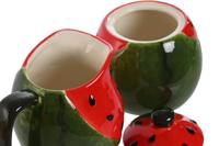 Melk- en Suikerpot Home ESPRIT Rood Groen Keramiek 11,5 x 9 x 11 cm 2 Onderdelen - thumbnail