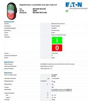 Eaton 284814 M22-DDLF-GR-X1/X0 Dubbele drukknop Kunststof frontring 1 stuk(s) - thumbnail