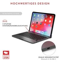 Brydge 11.0 Pro, hoogwaardig bluetooth-toetsenbord van aluminium, Duitse lay-out QWERTZ, voor de iPad Pro 11.0, inclusief magnetische iPad Cover, space grijs - thumbnail