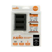 Jupio Value Pack: 2x Battery DJI Osmo Action AB1 1220mAh + Compact USB Triple Charger - thumbnail