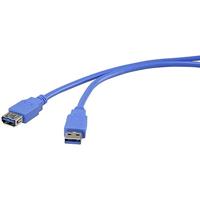 Renkforce USB 3.2 Gen 1 (USB 3.0) Verlengkabel 1.80 m Blauw Vergulde steekcontacten [1x USB 3.2 Gen 1 stekker A (USB 3.0) - 1x USB 3.2 Gen 1 bus A (USB 3.0)] - thumbnail