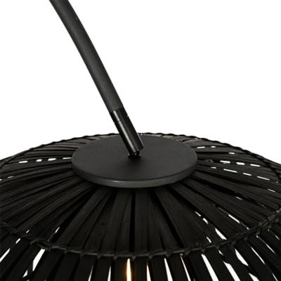 QAZQA Oosterse booglamp zwart bamboe - Pua