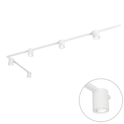 QAZQA Modern 1-fase railsysteem met 5 spots wit - Rondoo Up