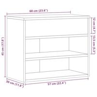 Schoenenbank 60x30x45 cm bewerkt hout grijs sonoma eikenkleurig - thumbnail
