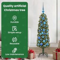 VidaXL Kunstkerstboom groen 120 cm pvc en staal en kunststof - thumbnail