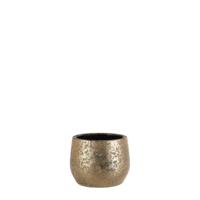 Clemente pot round gold h15,5xd19,5 cm stenen binnenpot Mica Decorations - Mica decorations - thumbnail