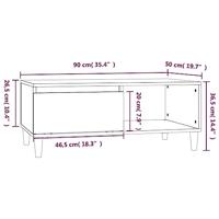 Salontafel 90x50x36,5 cm bewerkt hout betongrijs - thumbnail
