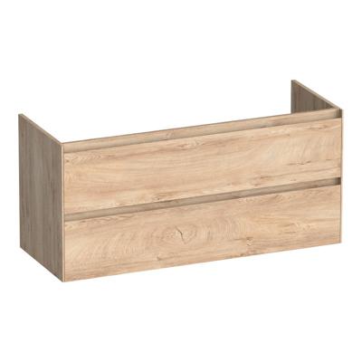 Brauer Inspire - Onderkast - 120 cm - met 2 Softclose Lades Greeploos en 1 Sifon Uitsparing - Forest Wheat