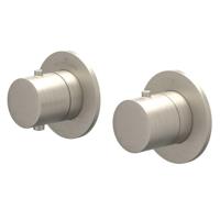 Afbouwdeel IVY Bond Inbouwthermostaat Symmetry 2-Weg Stop-Omstel Met Rond Rozet Geborsteld Nickel PVD IVY - thumbnail