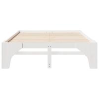 Bedframe met opslag Wit 150 x 200 cm Massief grenenhout - thumbnail