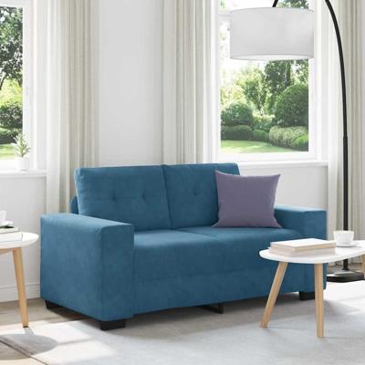 | Loveseat | met kussen Blauw Fluweel | Loveseat | met kussen Blauw Fluweel