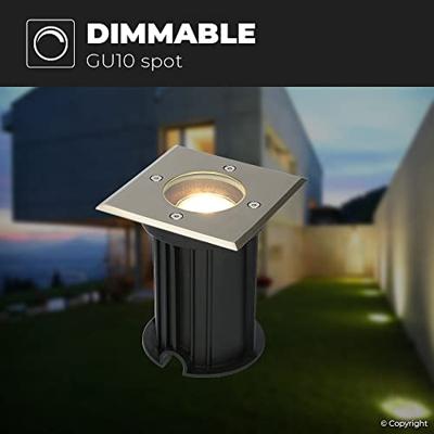 Set van 9 Ramsay LED Grondspot - Dimbaar - Vierkant - GU10 - 4 Watt 345 lumen - 2700K warm wit - RVS - IP67 waterdicht - Tuinspot - Oprit Set van 9 Ramsay LED Grondspot - Dimbaar - Vierkant - GU10 - 4 Watt 345 lumen - 2700K warm wit - RVS - IP67 waterdicht - Tuinspot - Oprit