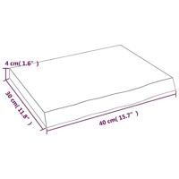 Wandschap 40x30x(2-4)cm behandeld massief eikenhout donkerbruin - thumbnail