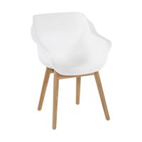 Hartman Tuinstoel 'Sophie Teak' met armleuning, kleur Wit - thumbnail