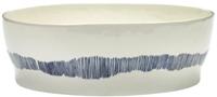 Serax X Ottolenghi Salad Bowl White Swirl Stripes Blue - 27,5xh9,5 - thumbnail