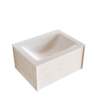 Badkamermeubel BWS Madrid Wit 60x45x30 cm Mat Witte Solid Surface Wastafel (1 kraangat) - thumbnail