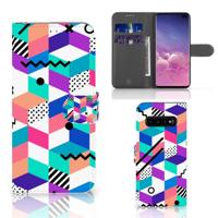 Samsung Galaxy S10 Plus | Book Case | Blokken Kleurrijk - thumbnail