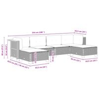 6-delige Loungeset met kussens poly rattan beige - thumbnail