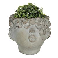 Clayre & Eef Bloempot 20x19x17 cm Grijs Steen Bloempot binnen - thumbnail