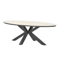 Edison tafel 220x115xH75 cm zwart/teak - thumbnail