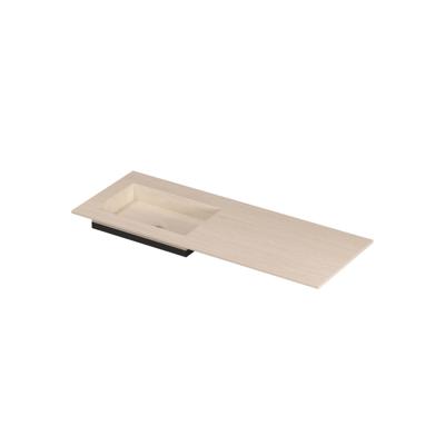 INK Post Wastafel keramische slab envelop bak links zonder kraangat 120x45x1 Travertin mat