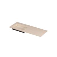 INK Post Wastafel keramische slab envelop bak links zonder kraangat 120x45x1 Travertin mat - thumbnail