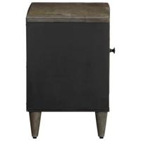 Tv-meubel 80x31,5x46 cm massief mangohout lichtgrijs - thumbnail