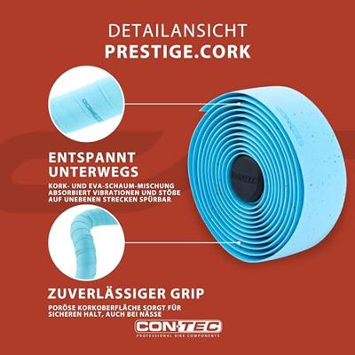 CONTEC stuurlint "prestige.cork ct bar tape prestige.cork 200mm blue