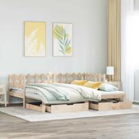 Slaapbank met onderschuifbed en lades zonder matras 90x200 cm - thumbnail